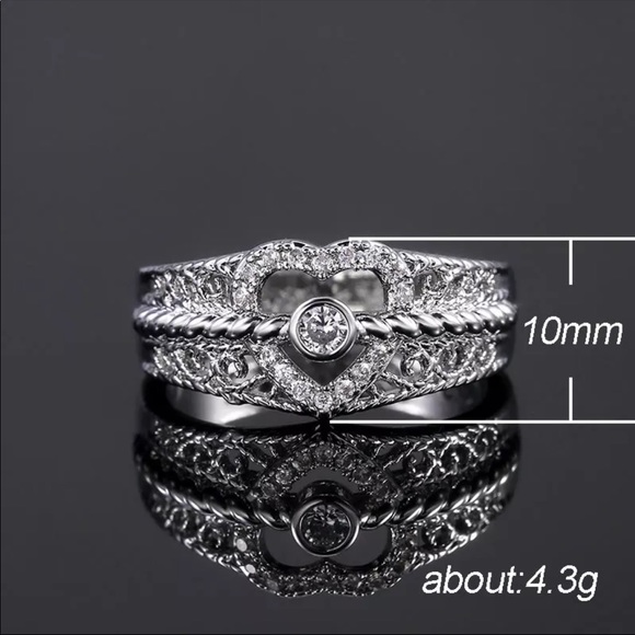 *NEW*925 Silver I Love You Romantic Diamond Ring - Picture 6 of 6
